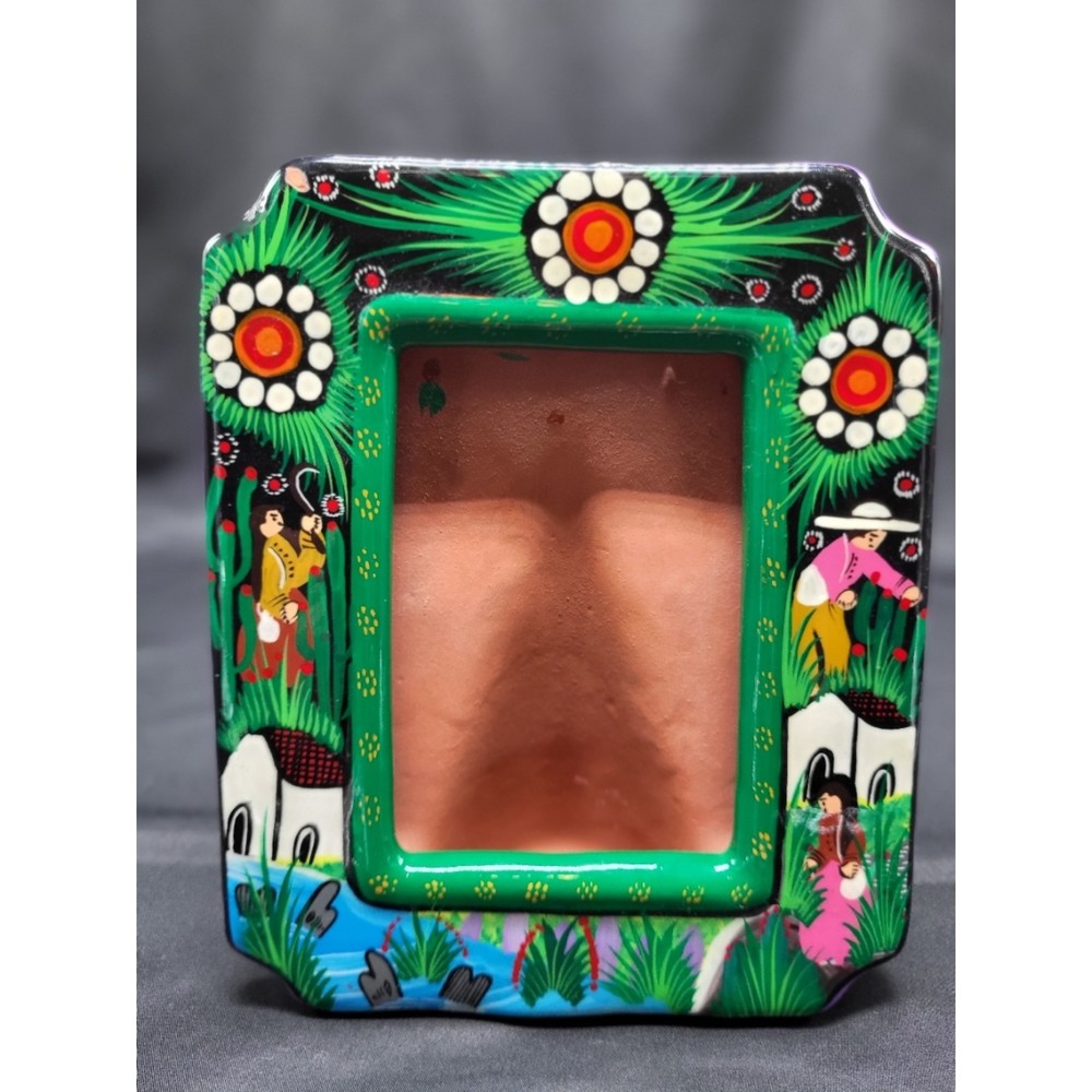 Hand-painted Pottery FrameHand Mexico
